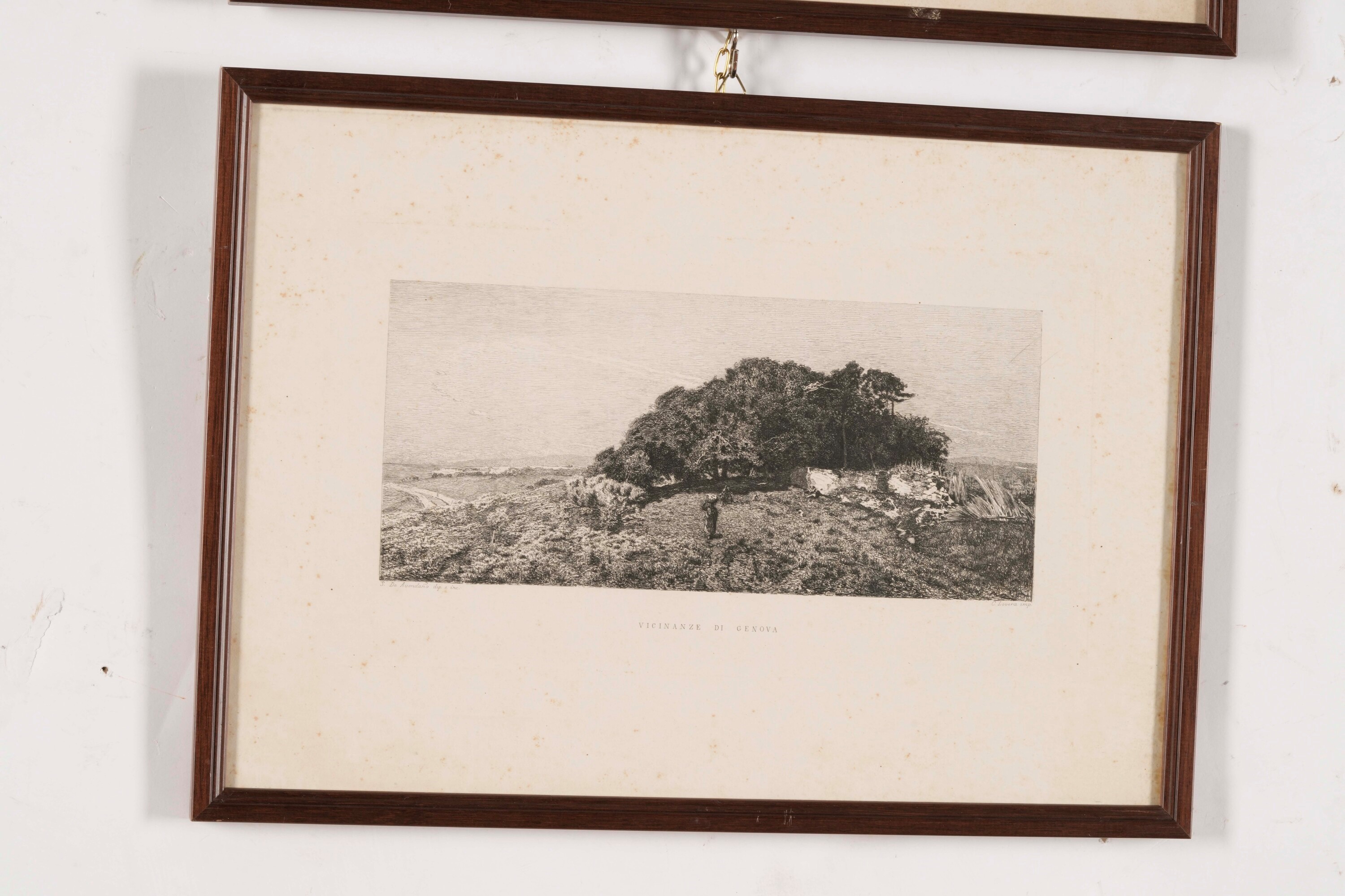 Due Incisioni Ad Acquaforte, Serafino De Avendano (1838-1916) Quarto e Dintorni di Genova