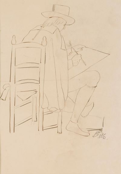 Scuola del XIX Secolo Studio di Figura