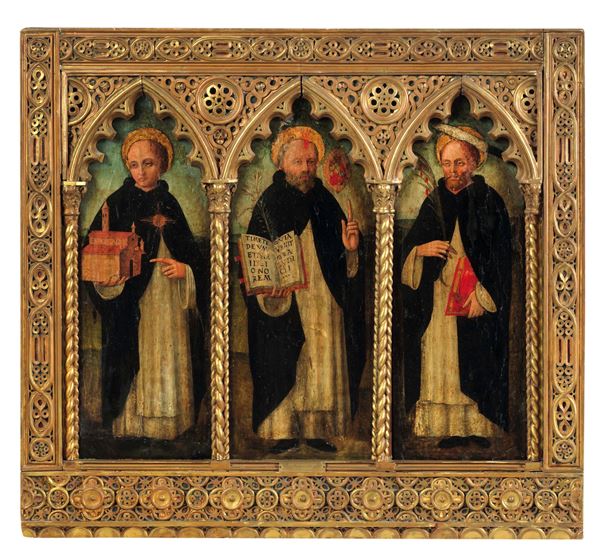 Scuola ligure del XV secolo Tre santi domenicani