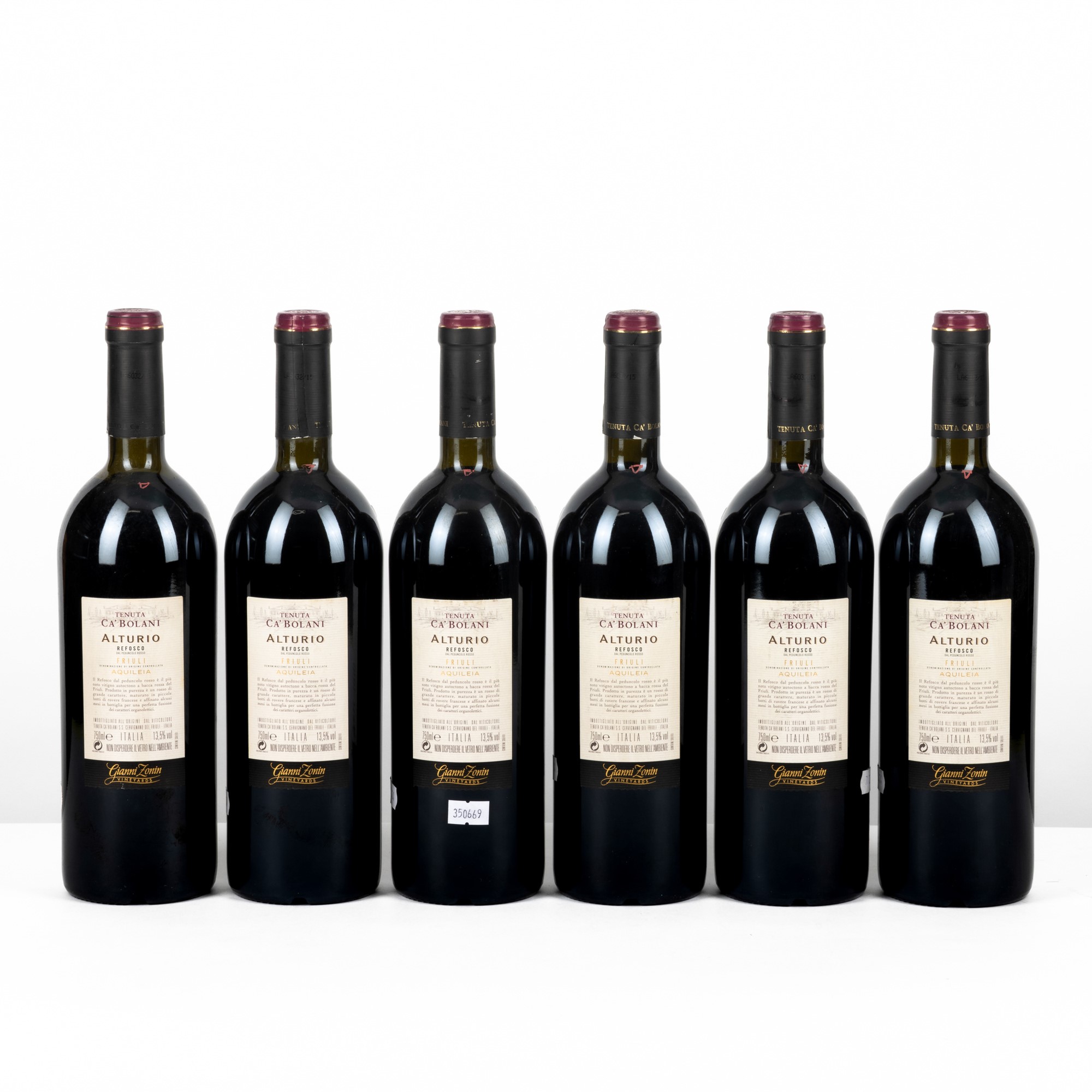Refosco Peduncolo, Alturio Tenuta Ca Bolani, 2003, 6 bottiglie da 75 cl