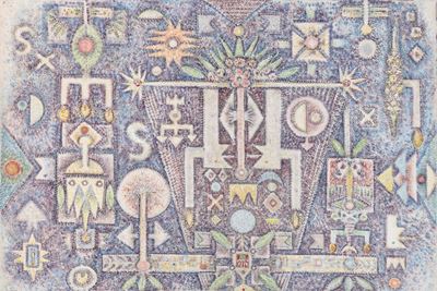 B. 10, tecnica mista su tela, 1960