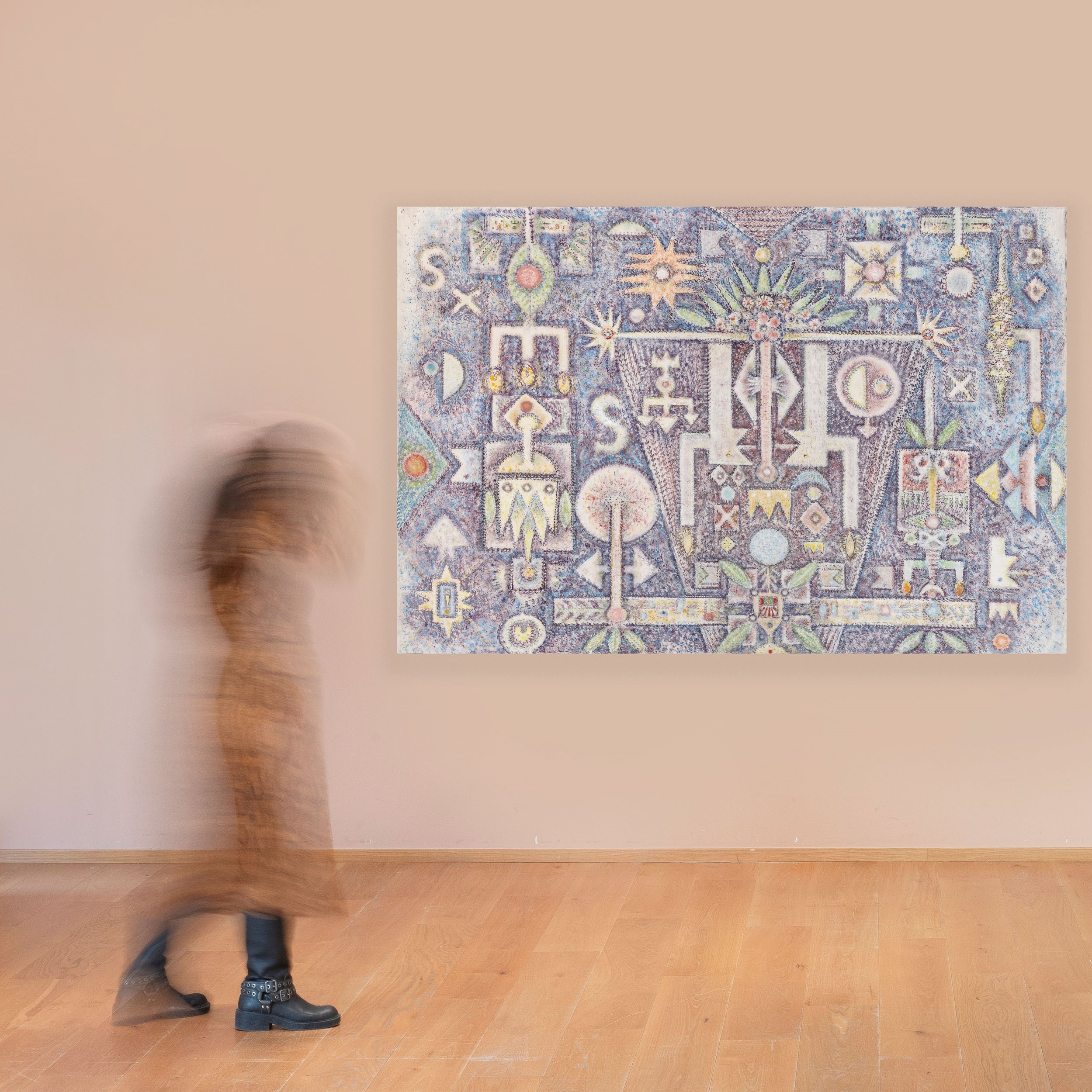 Philipp Martin - B. 10, tecnica mista su tela, 1960