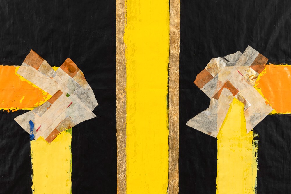 Luciano Bartolini - Paramento, tecnica mista e collage su carta applicata su tavola