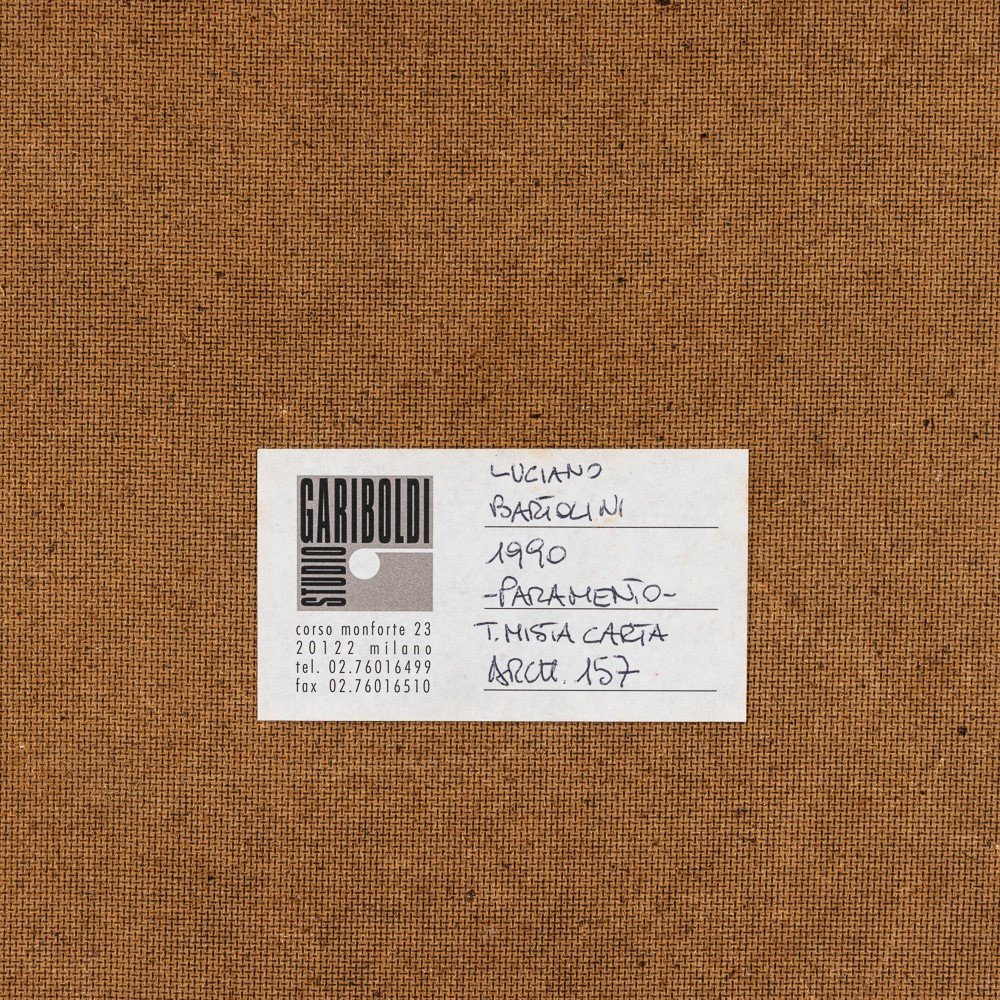 Luciano Bartolini - Paramento, tecnica mista e collage su carta applicata su tavola