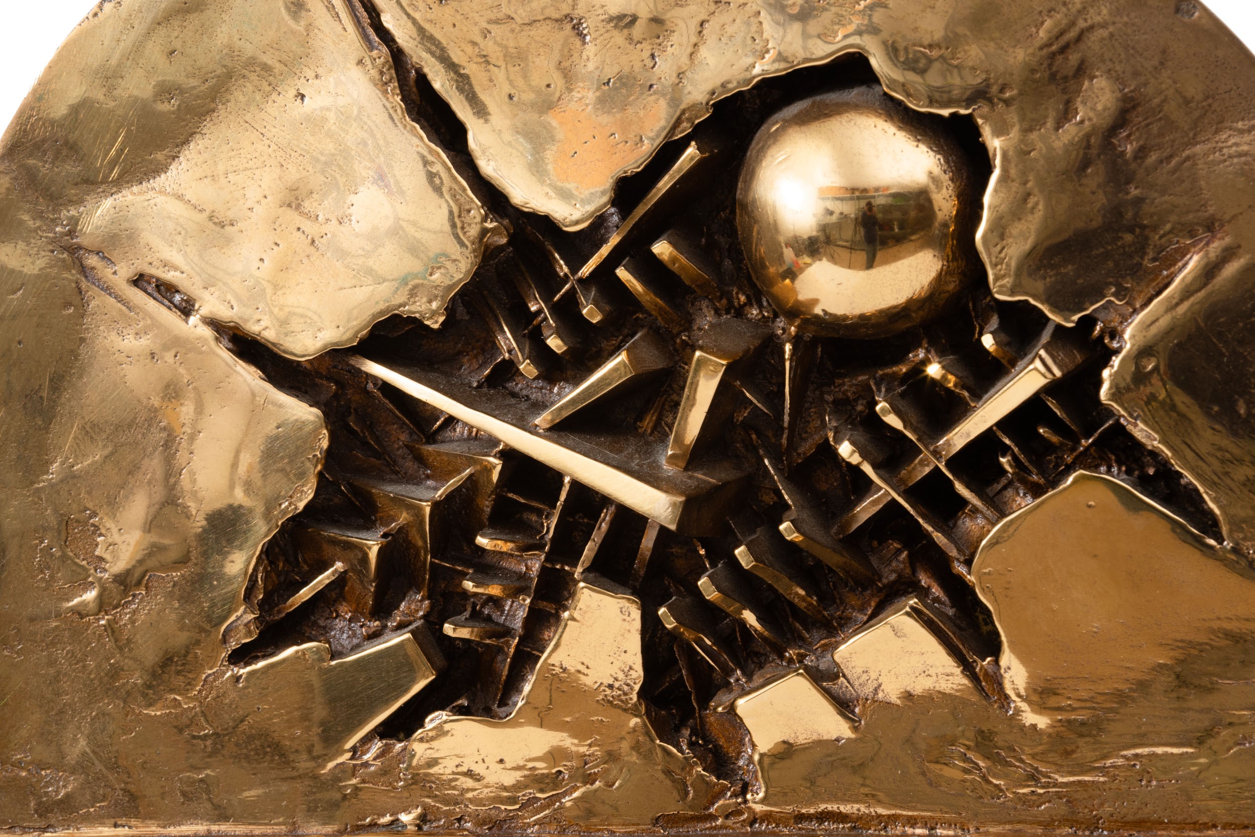 Arnaldo Pomodoro - Edicola - Studio, scultura in bronzo con base in legno, 1991