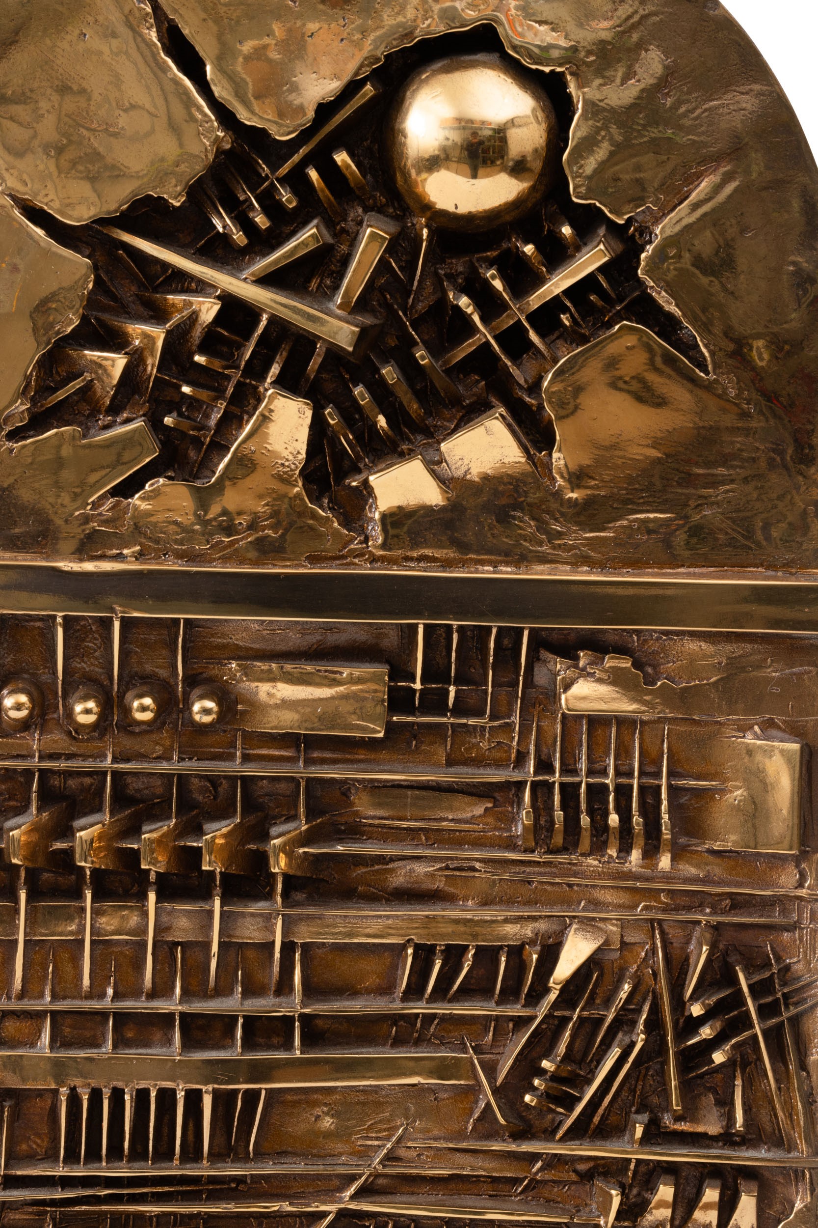 Arnaldo Pomodoro - Edicola - Studio, scultura in bronzo con base in legno, 1991