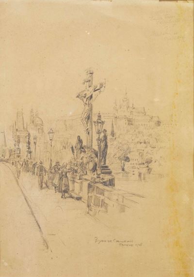 Ponte di Praga, matita su carta