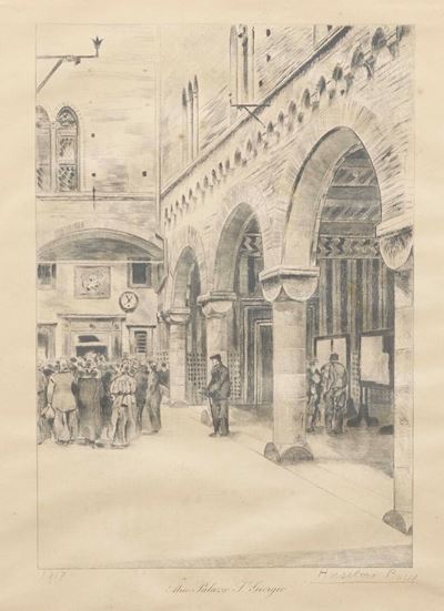 Stampa raffigurante Palazzo San Giorgio, Genova