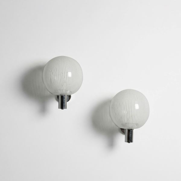 Venini - Due lampade da parete della serie Tessuto