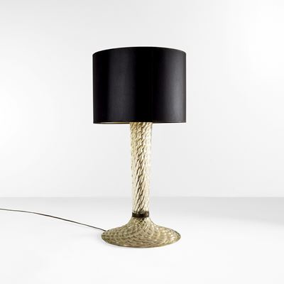 Lampada da tavolo mod. 507 in vetro Diamante di Murano e ottone