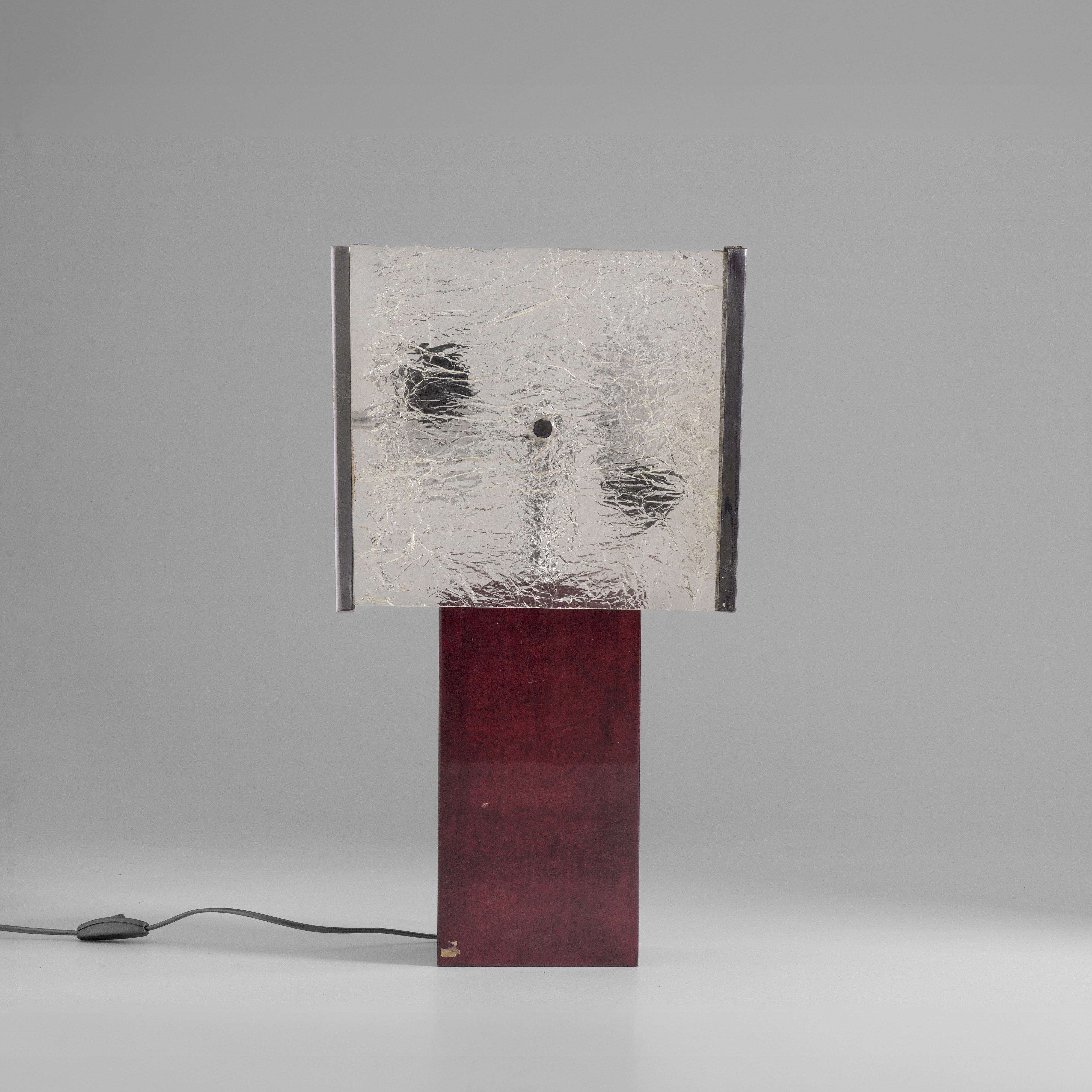 Aldo Tura - Lampada da tavolo in legno e plexiglas