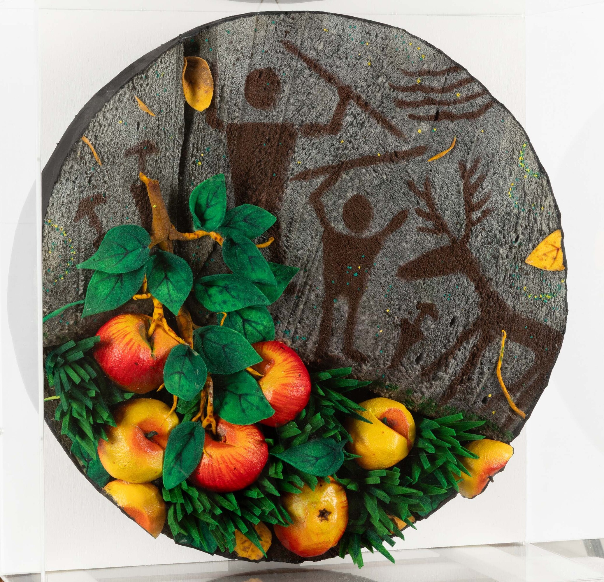 Piero Gilardi - Arte preistorica - poliuretano espanso entro teca in plexiglas