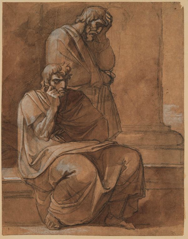 Vincenzo Camuccini - Studio dal vero di due uomini all'ospedale di Santo Spirito