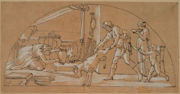 Vincenzo Camuccini - Scena domestica con sacrificio dell’agnello