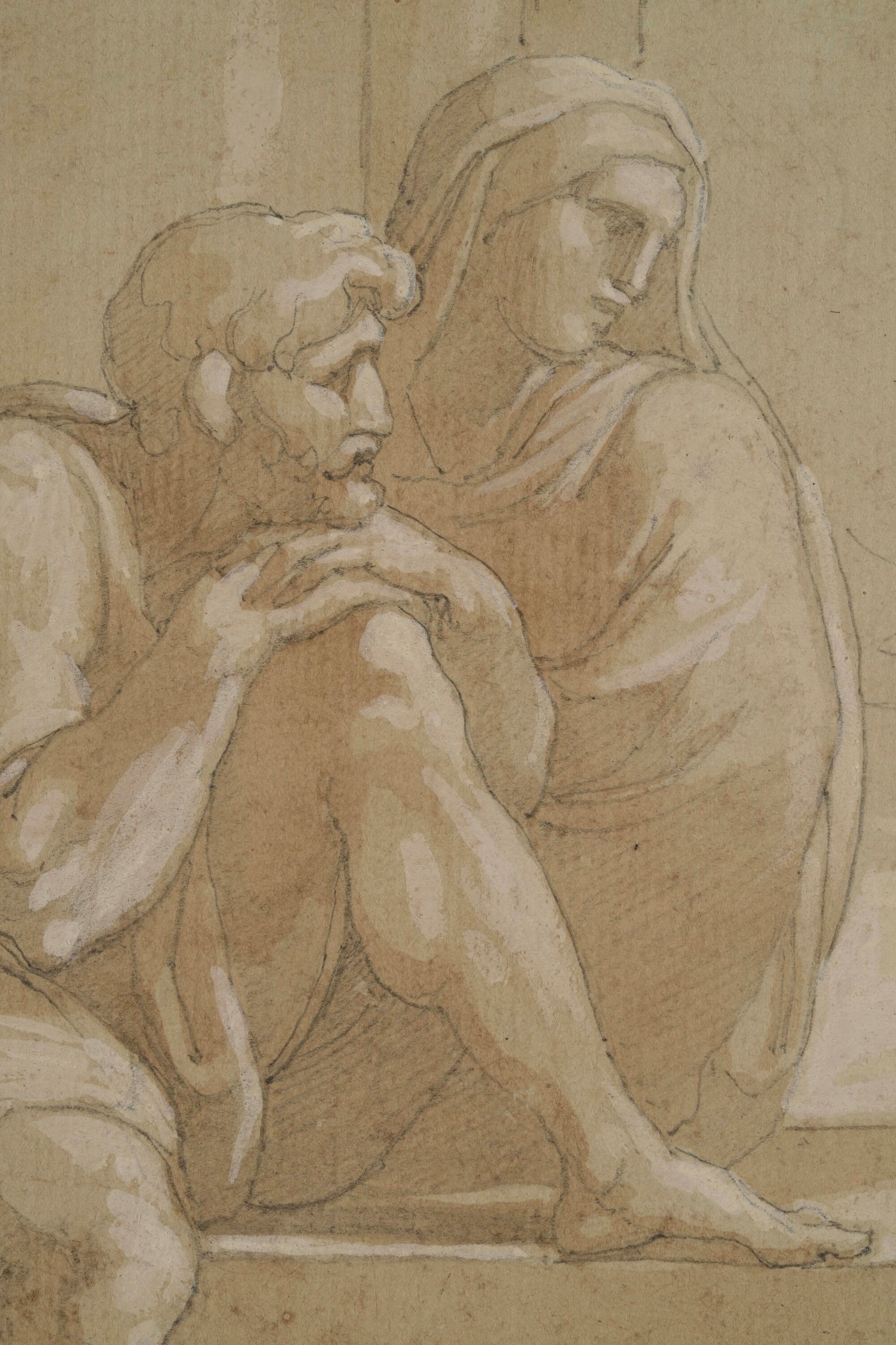 Vincenzo Camuccini - Studio di figure - matita nera, acquerello bruno e biacca su carta