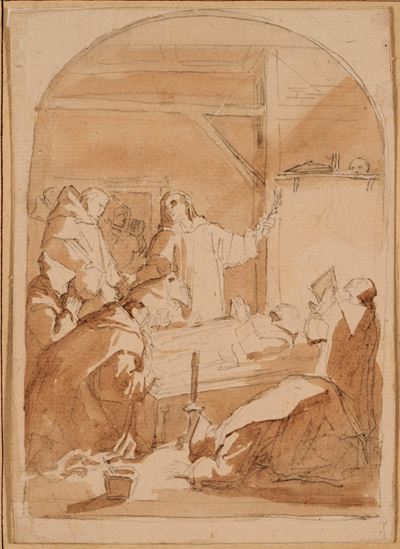 La morte di San Bartolomeo, matita nera, penna, inchiostro bruno e acquerello su carta