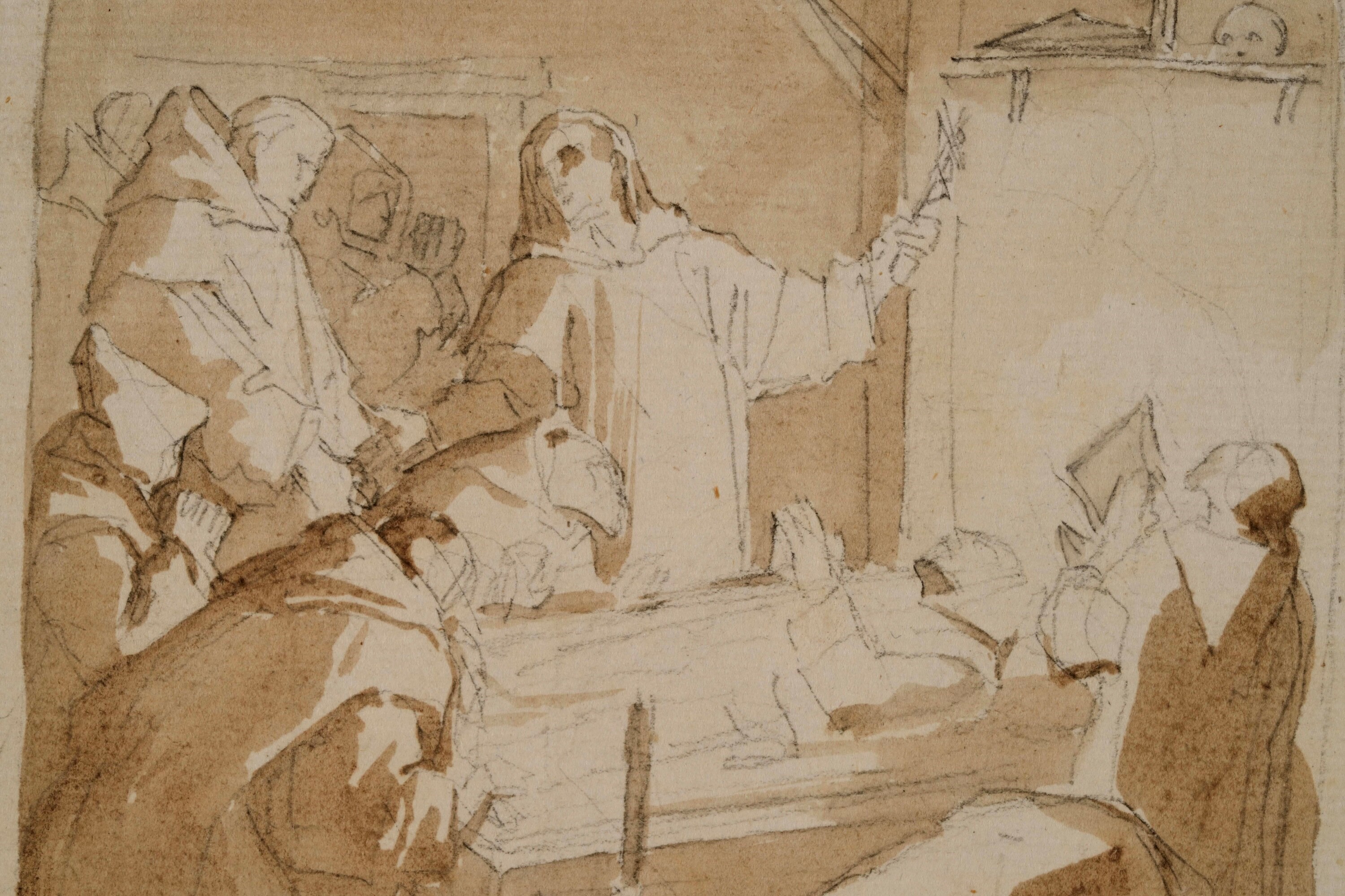 Vincenzo Camuccini - La morte di San Bartolomeo, matita nera, penna, inchiostro bruno e acquerell...