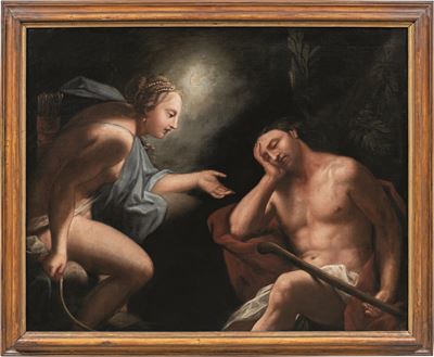Diana ed Endimione, olio su tela
