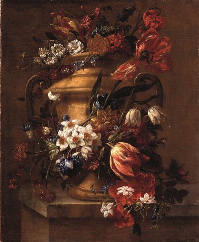 Vaso di fiori, olio su tela