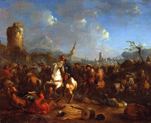 Scontro di cavalleria tra cristiani e ottomani