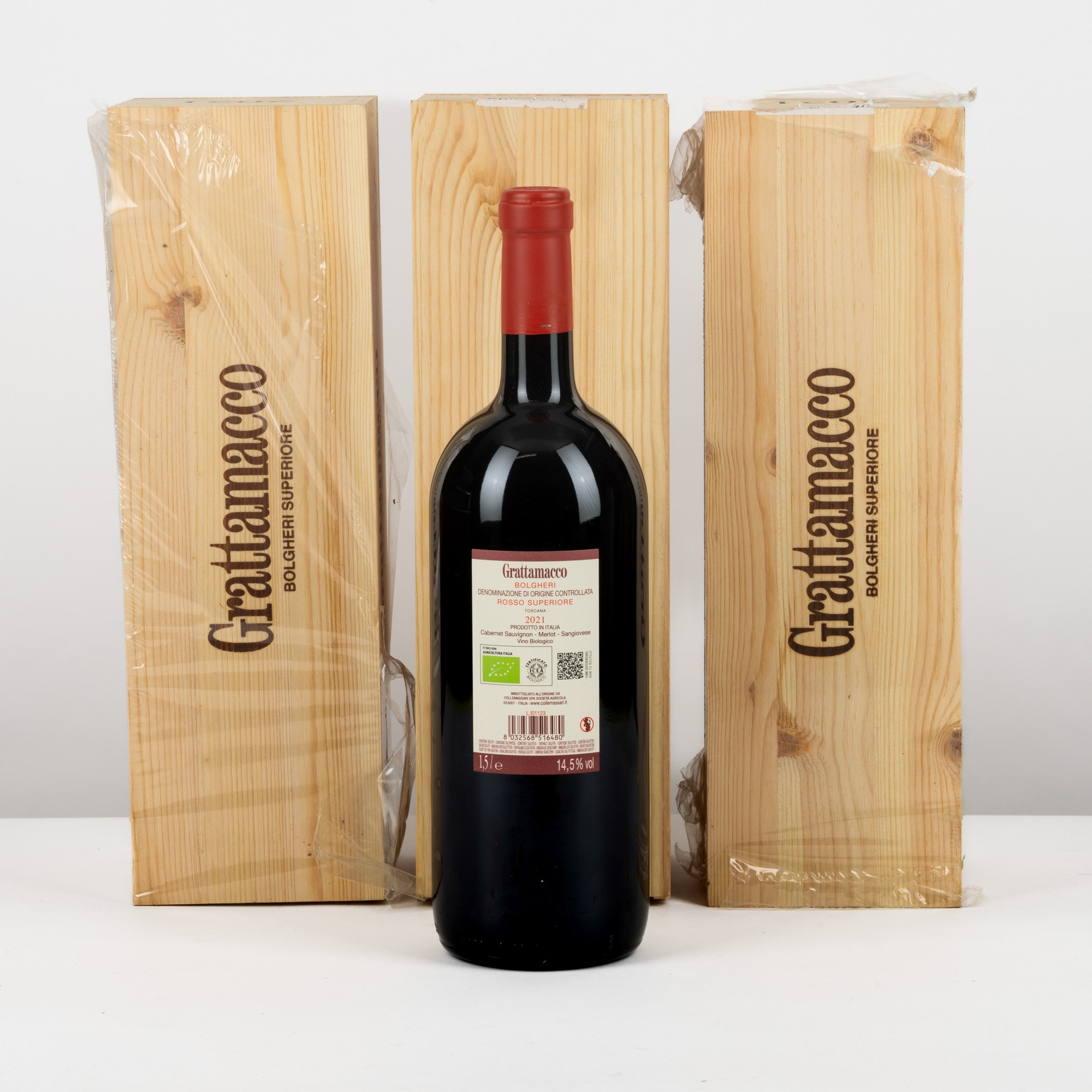 Bolghieri Superiore, Grattamacco 2021, 3 bottiglie da 150 cl, OWC