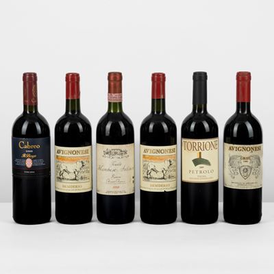 Selezione di vini Toscani, assortimento di bottiglie