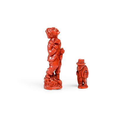 O'Mbriaco e il Gobbo portafortuna, probabile Napoli (XX secolo), altezze 8 e 4 cm