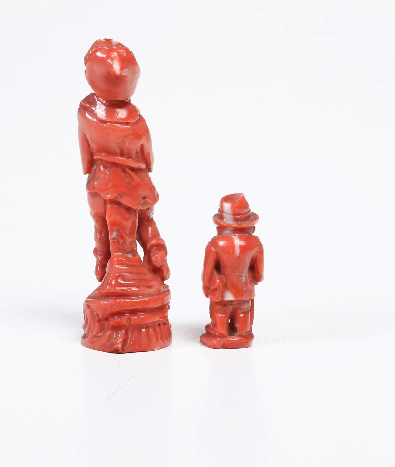 O'Mbriaco e il Gobbo portafortuna, probabile Napoli (XX secolo), altezze 8 e 4 cm