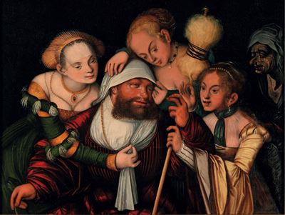Ercole alla corte di Onfale, olio su tavola