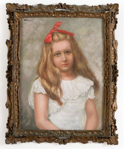 Pittore del XX Secolo Ritratto di Bambina