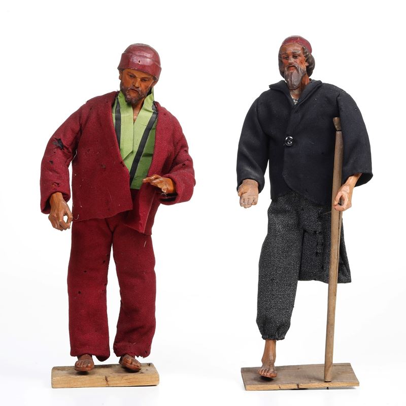 Due figure da presepe. XX secolo  - Asta Antiquariato e Cornici - Cambi Casa d'Aste