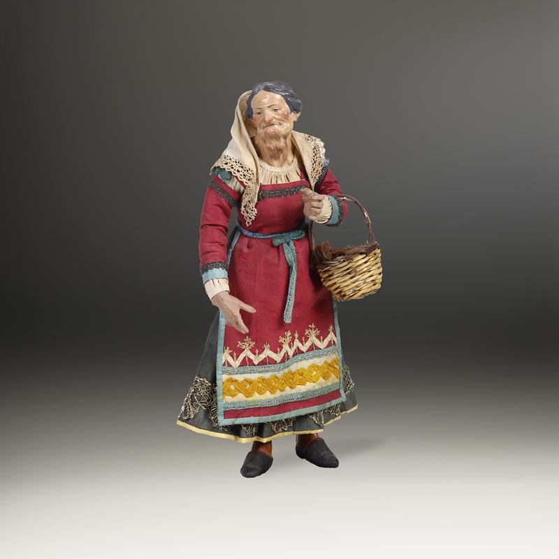 Anziana con gozzo. Arte presepiale napoletana del XIX secolo  - Auction Sculpture and Works of Art - Cambi Casa d'Aste