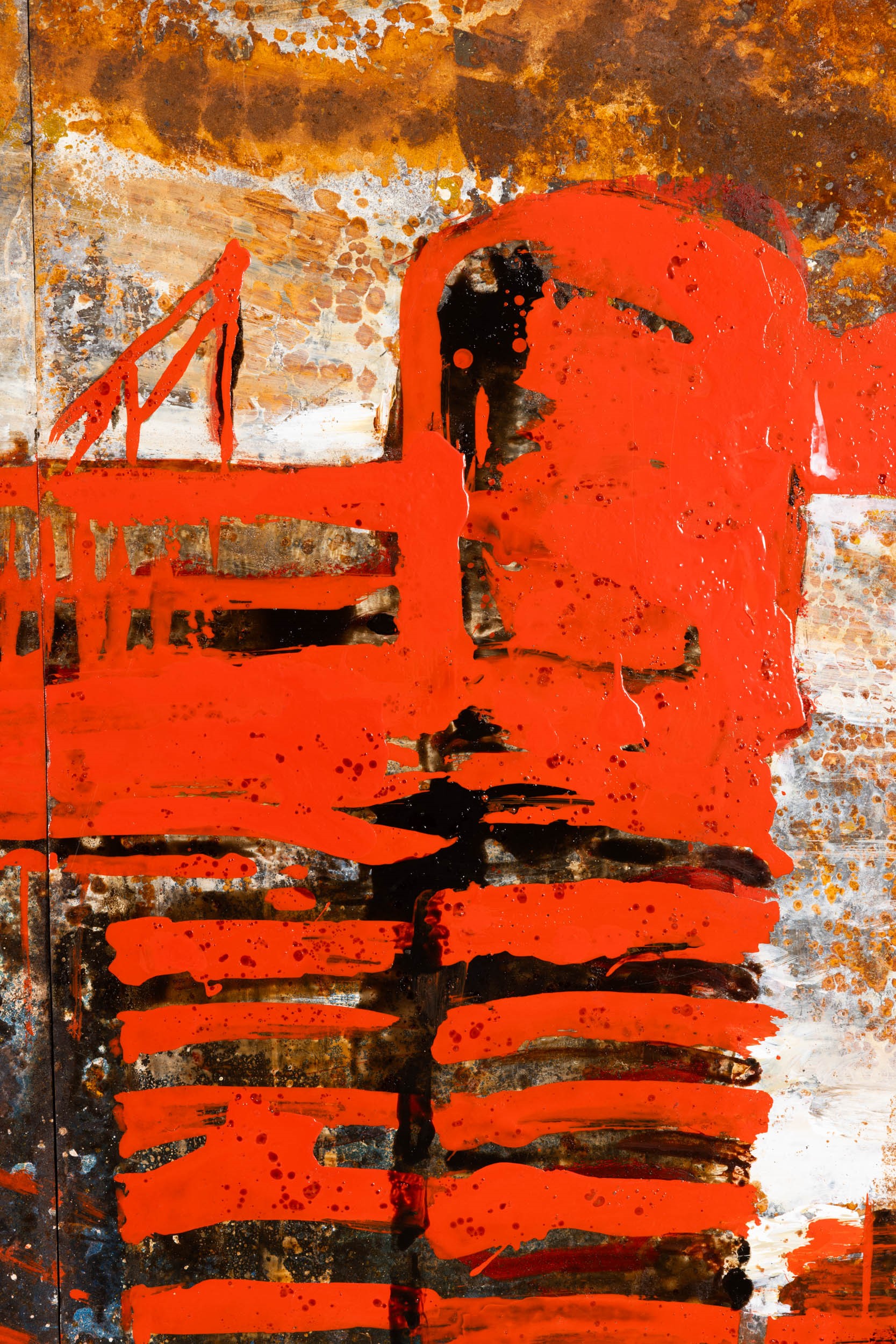 Alessandro Busci - San Siro rosso, smalto su acciaio corten