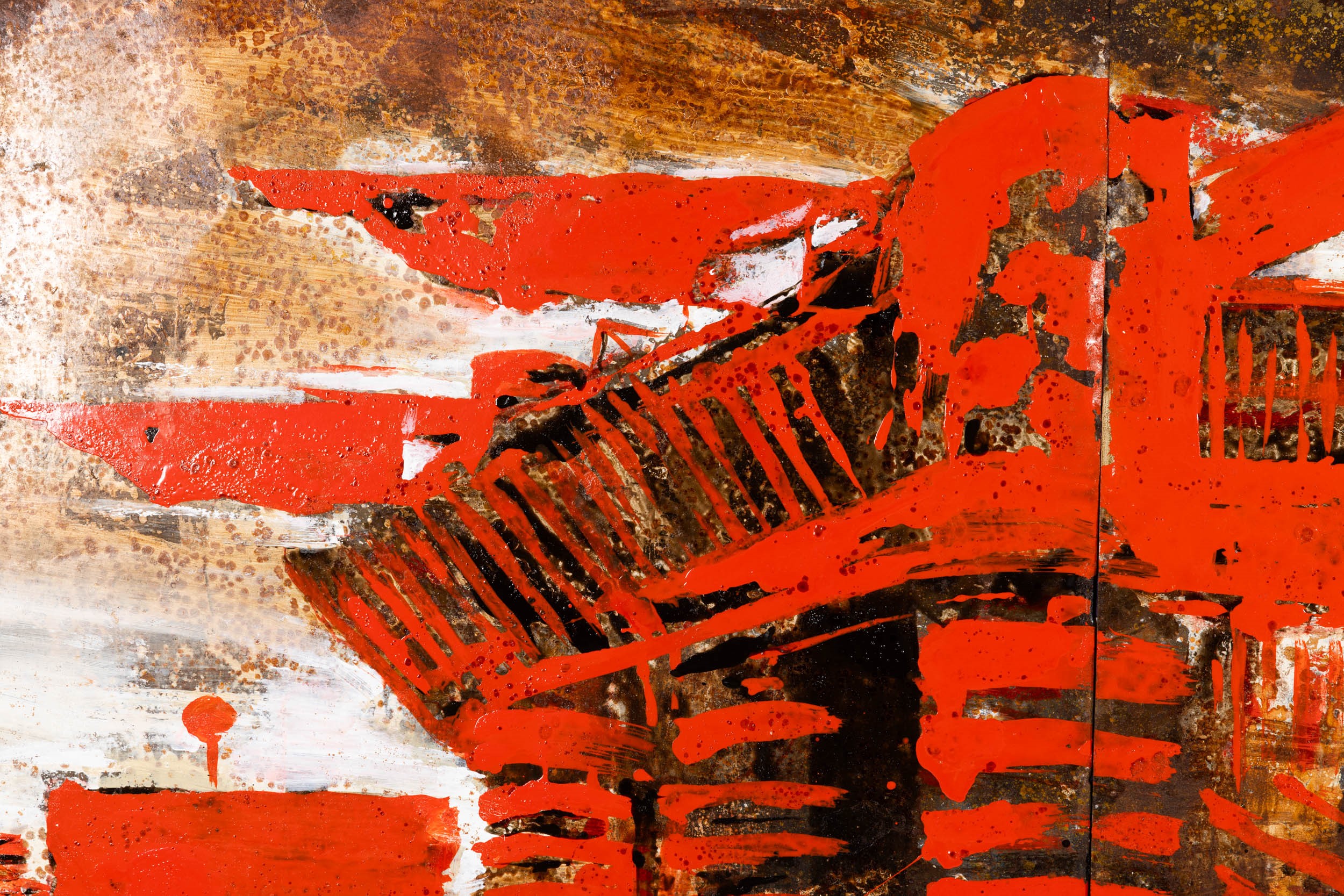 Alessandro Busci - San Siro rosso, smalto su acciaio corten