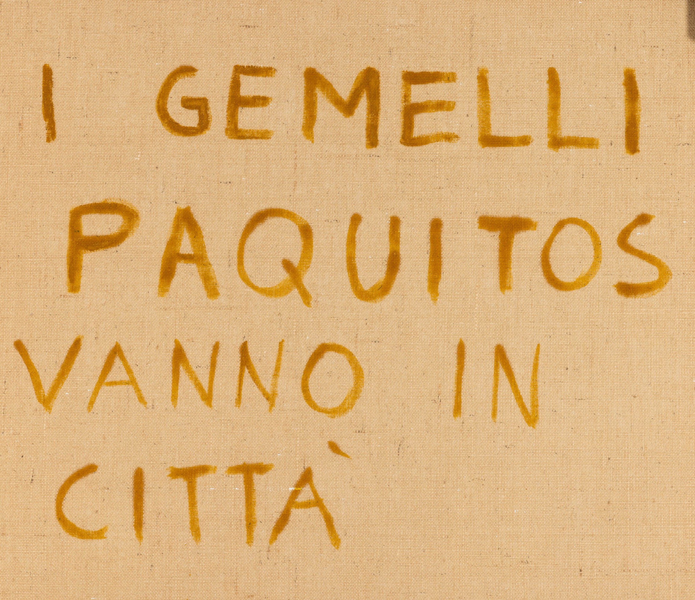 Maurizio Cannavacciuolo - I gemelli Paquitos vanno in città, olio su tela