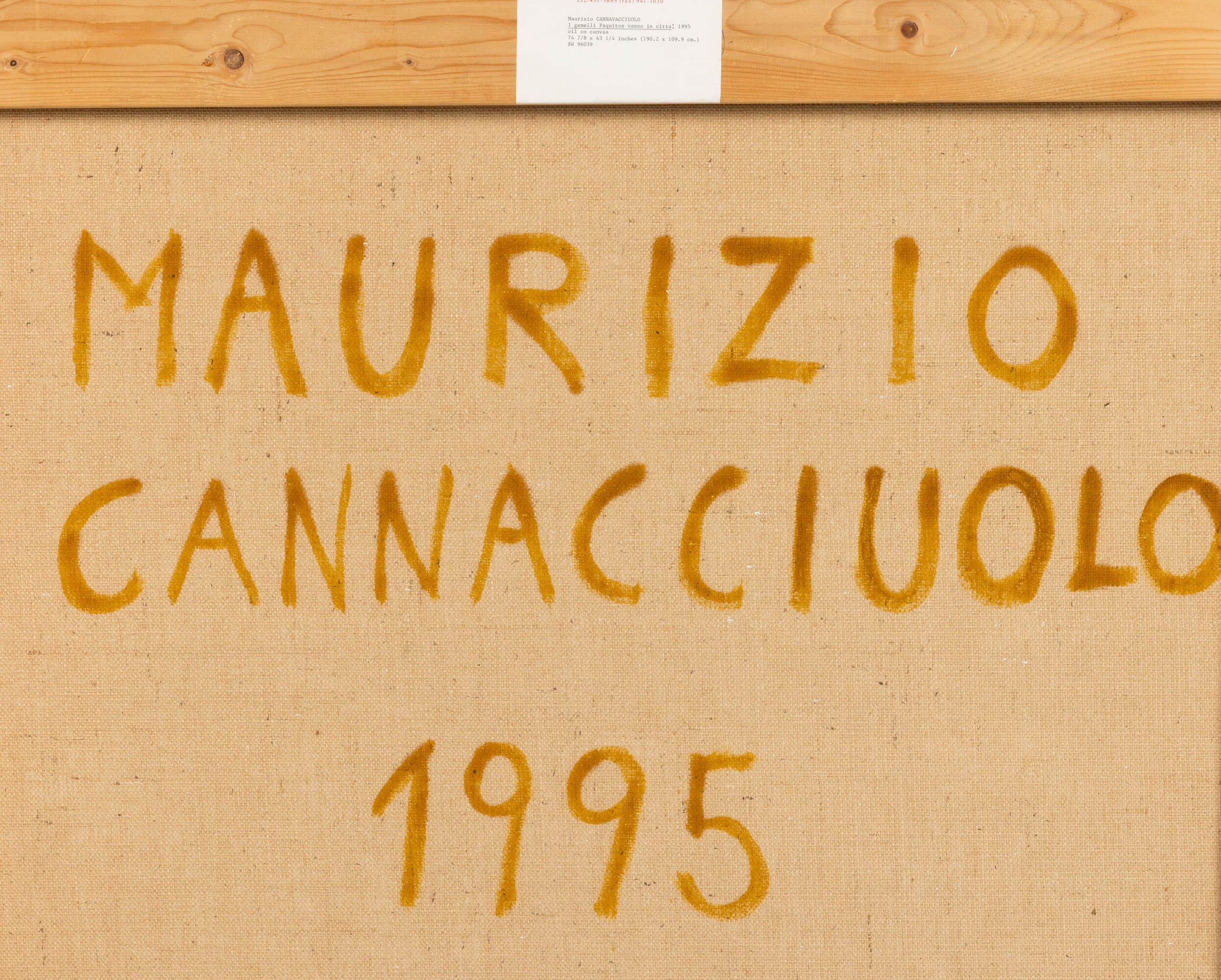 Maurizio Cannavacciuolo - I gemelli Paquitos vanno in città, olio su tela