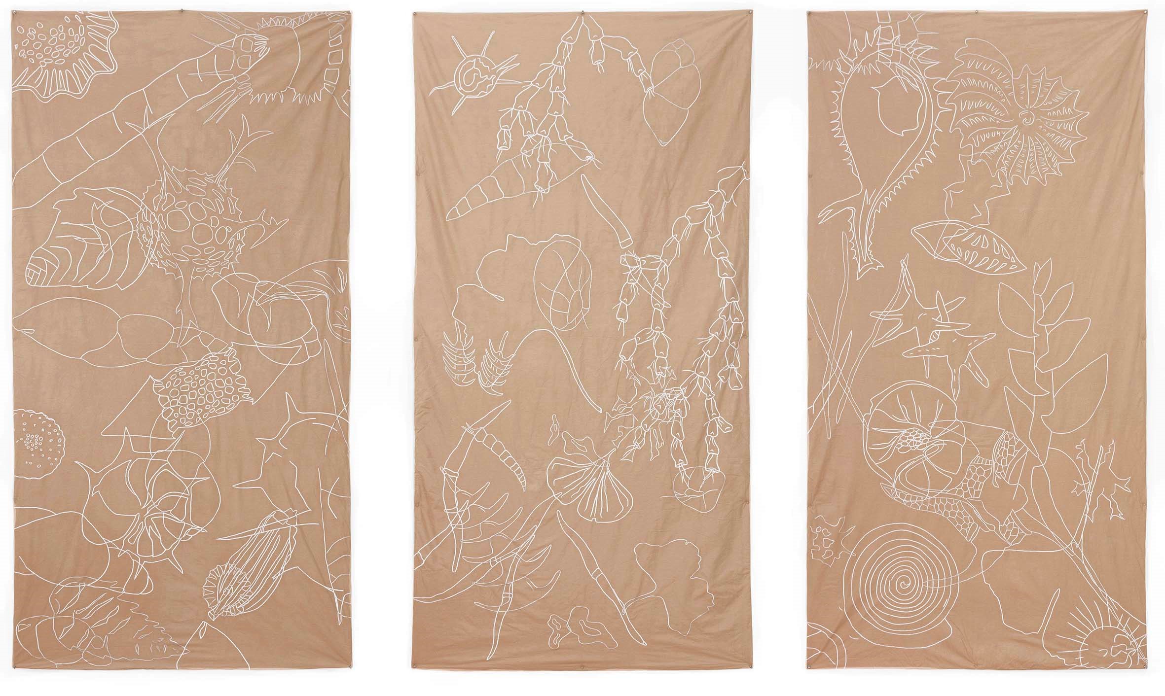 Claudia Losi - Processo Formale Vivente - Ricami di seta su abiti di cotone, 2007