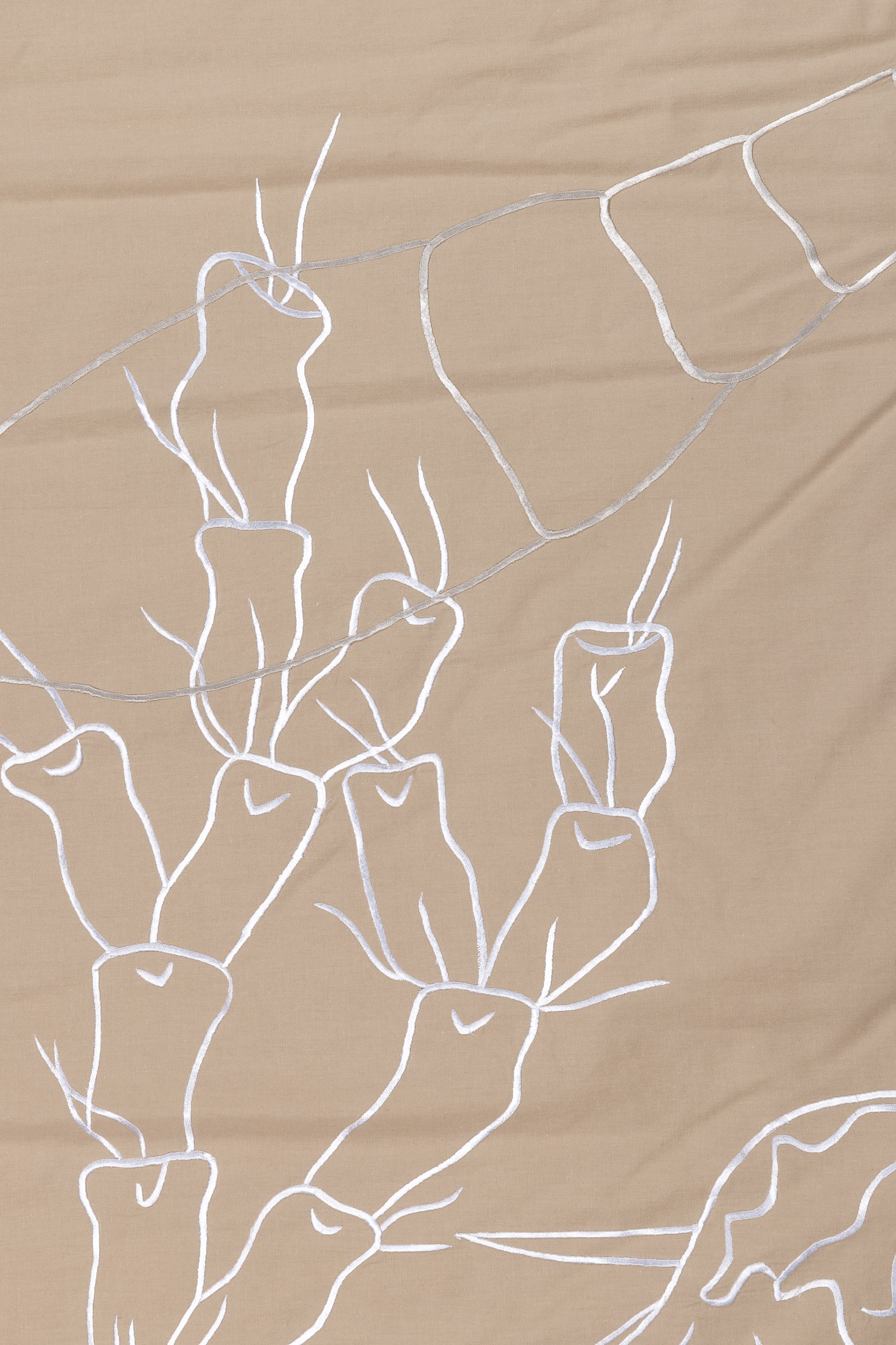 Claudia Losi - Processo Formale Vivente - Ricami di seta su abiti di cotone, 2007