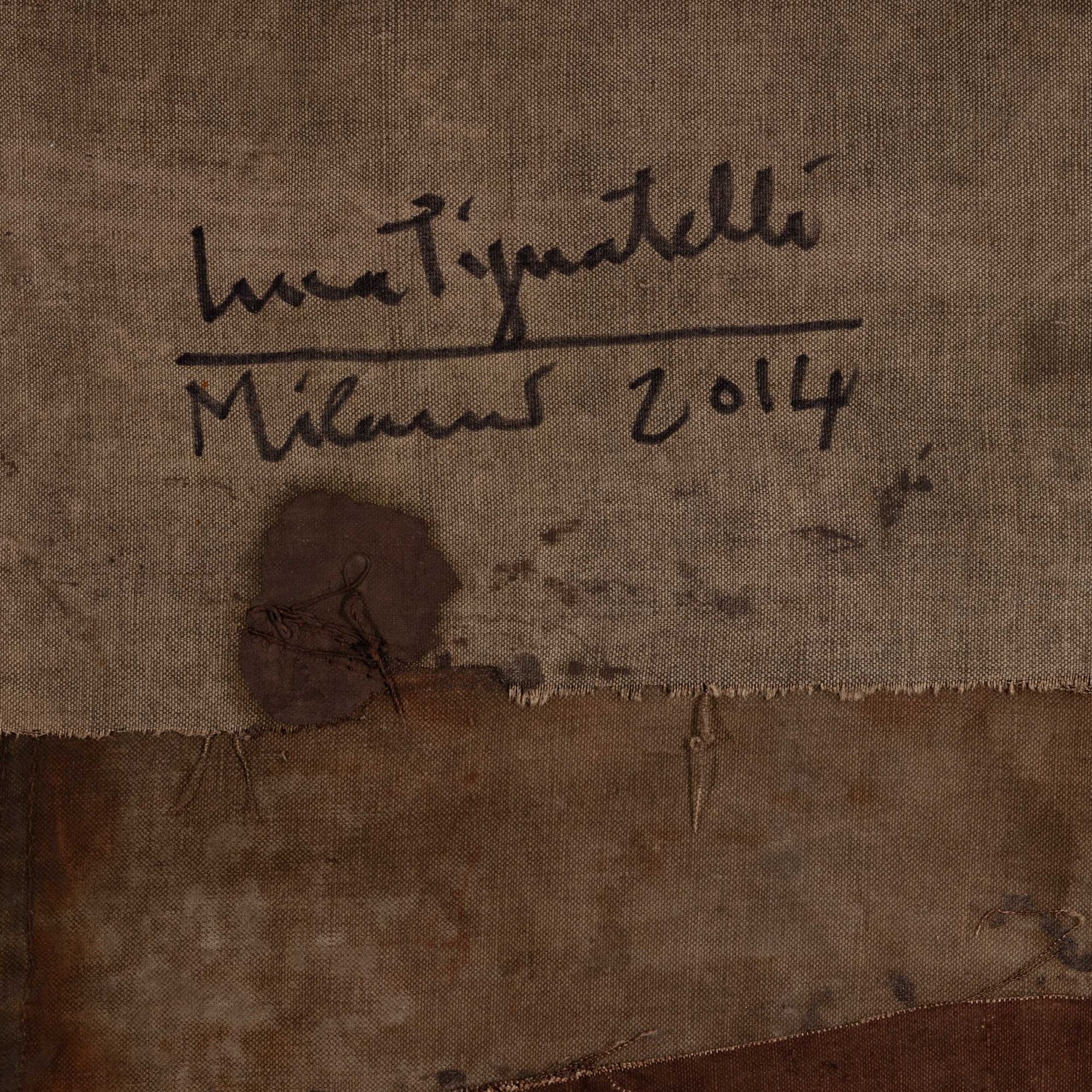 Luca Pignatelli - Astratto, tecnica mista su teloni di canapa