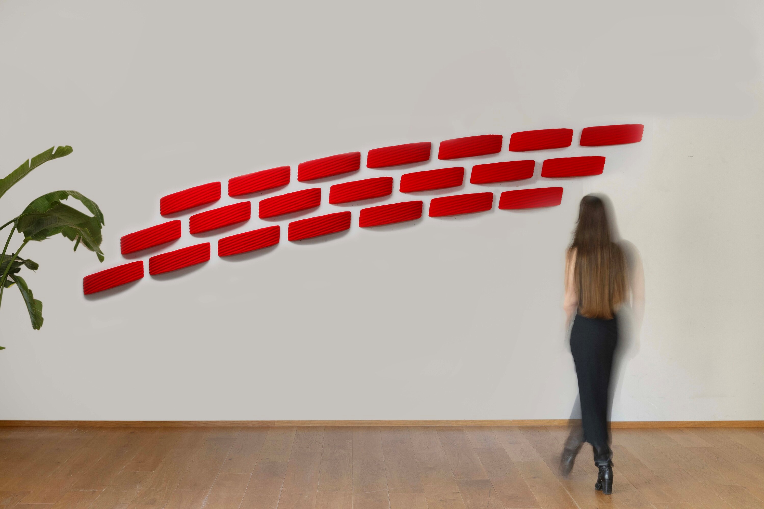 Pino Pinelli - Pittura R, installazione tecnica mista composta da 21 elementi
