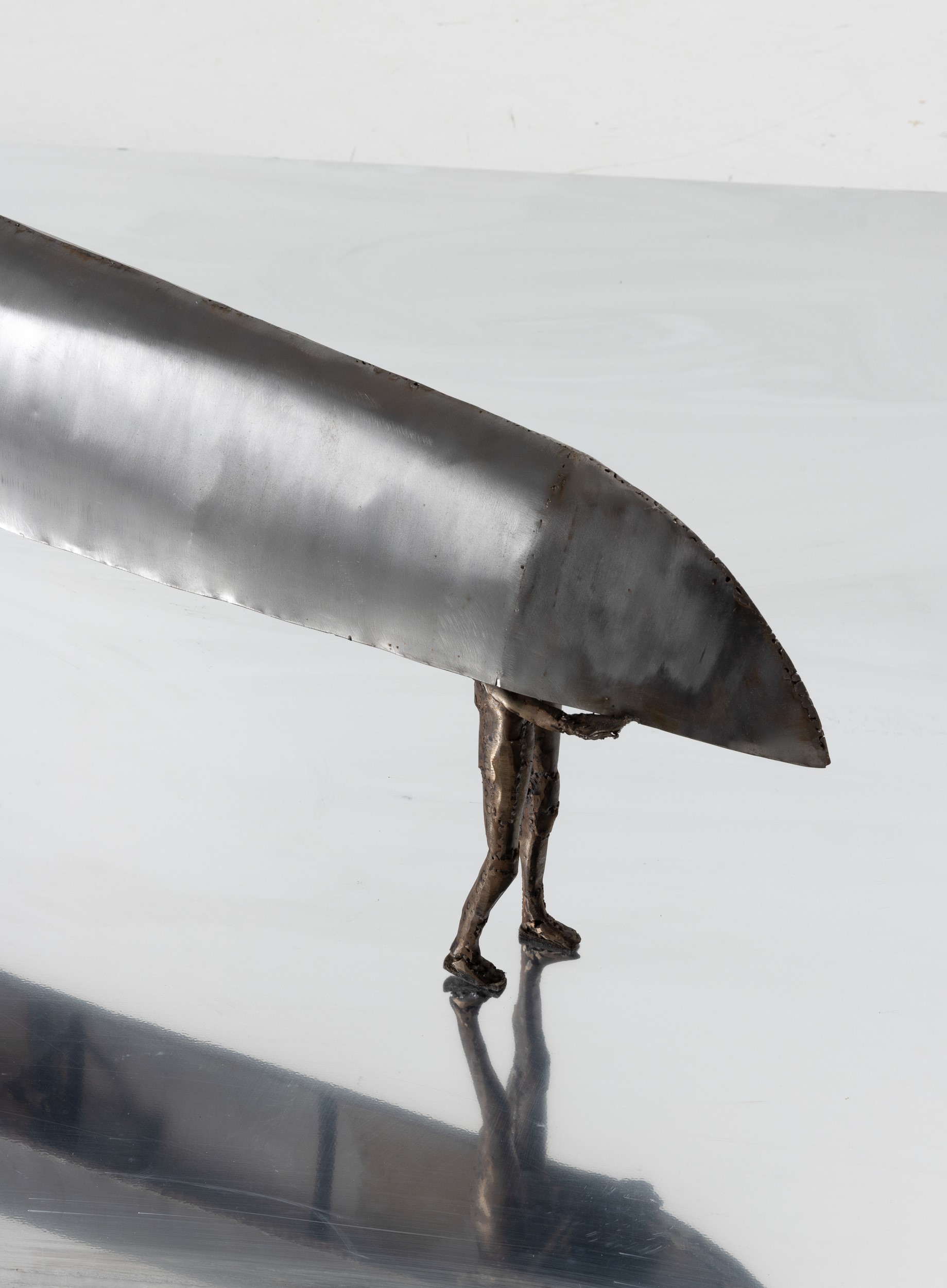 Velasco Vitali - Bozzetto per sbarco a Milano, scultura in ferro e lamiera