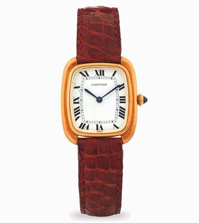 Orologio automatico Gondole in oro giallo 18k con quadrante bianco e numeri romani, circa 1990