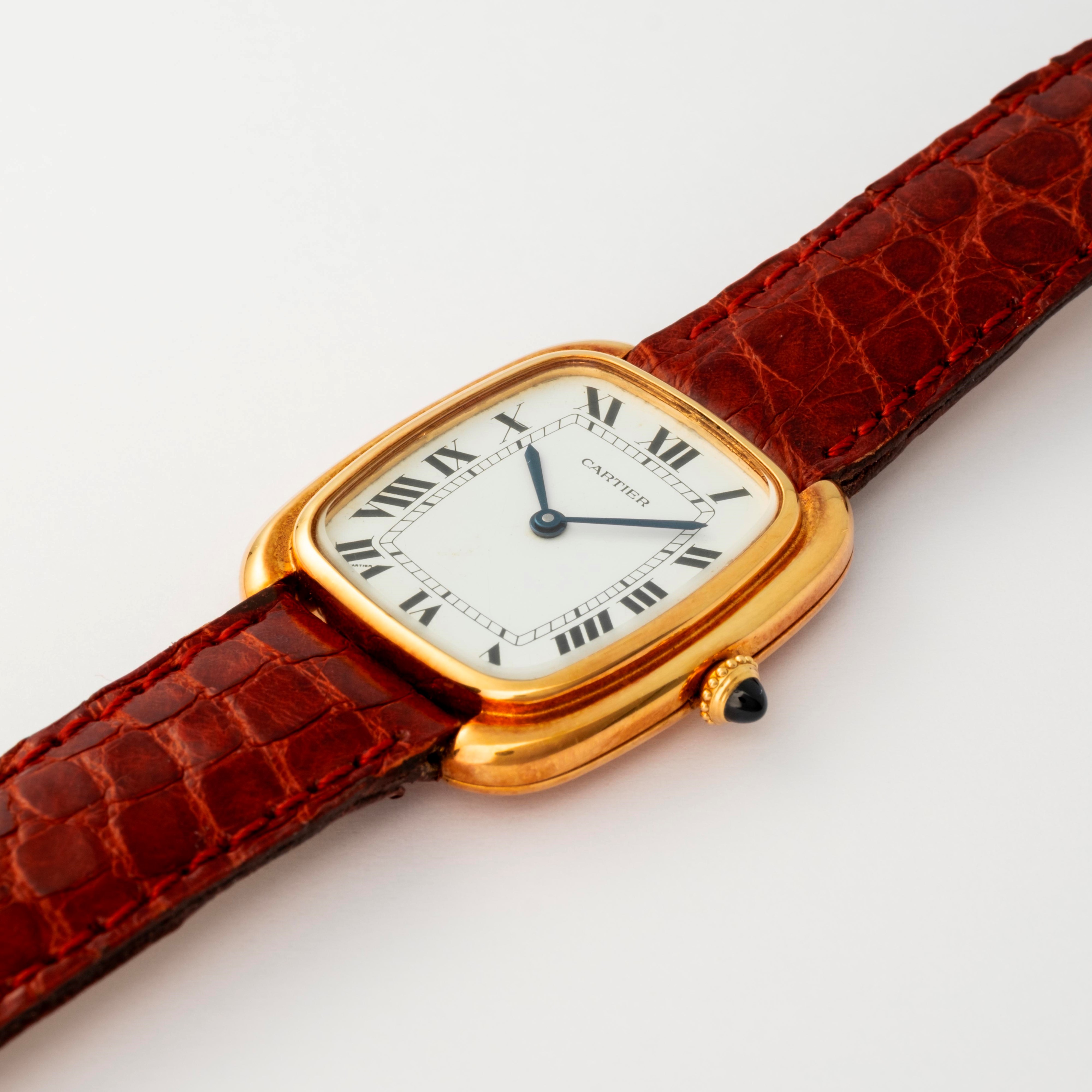 Cartier - Orologio automatico Gondole in oro giallo 18k con quadrante bianco e numeri romani, cir...