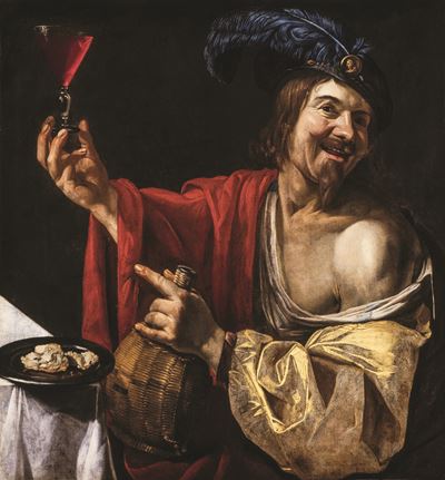L'allegro bevitore (Allegoria del Gusto), olio su tela