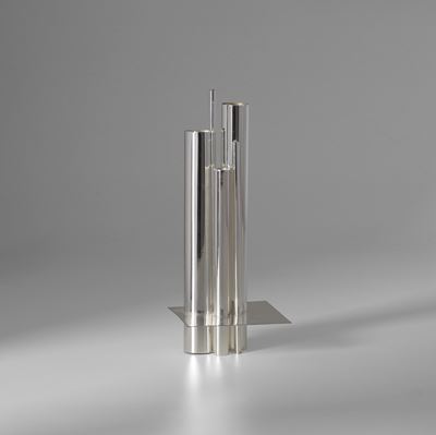 Vaso mod. Orgue in metallo argentato