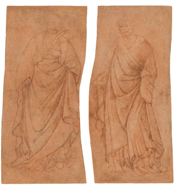 Scuola toscana dell'inizio del XV secolo San Bartolomeo e un altro santo