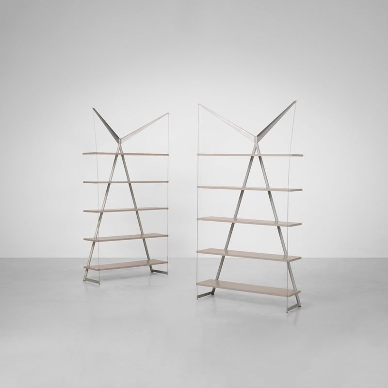 Paolo Pallucco e Mireille Rivier : Due librerie mod. Angelo Necessario  - Asta Design - Cambi Casa d'Aste