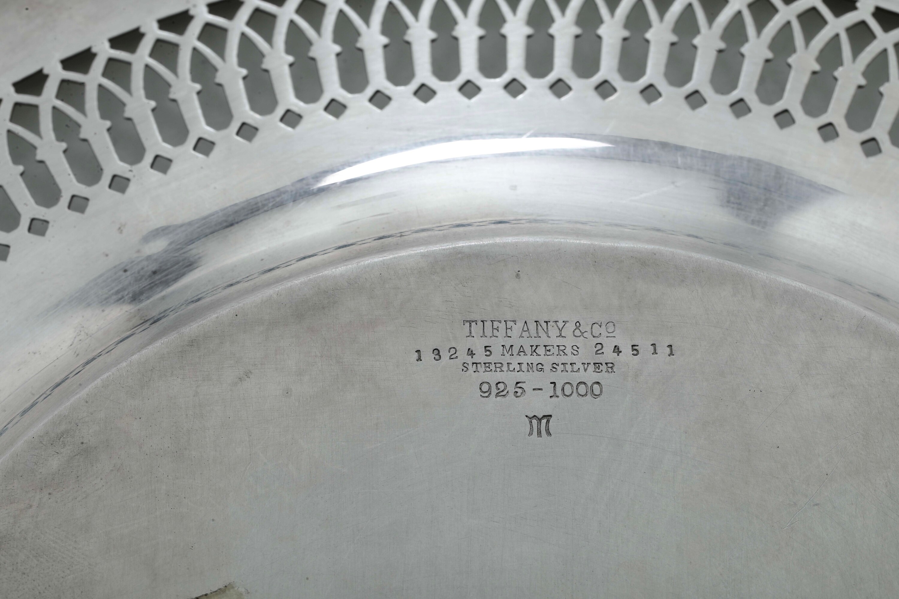 Tiffany, Cestino in argento 925, U.S.A., 1907-1947