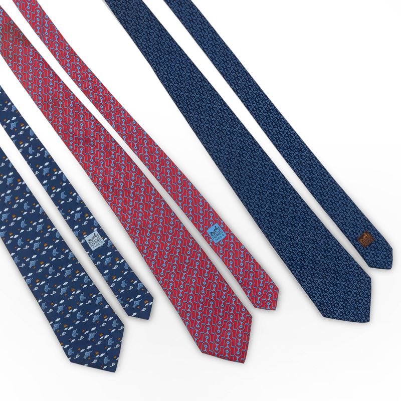 Hermès, Tre cravatte  - Auction Fashion Vintage - Cambi Casa d'Aste