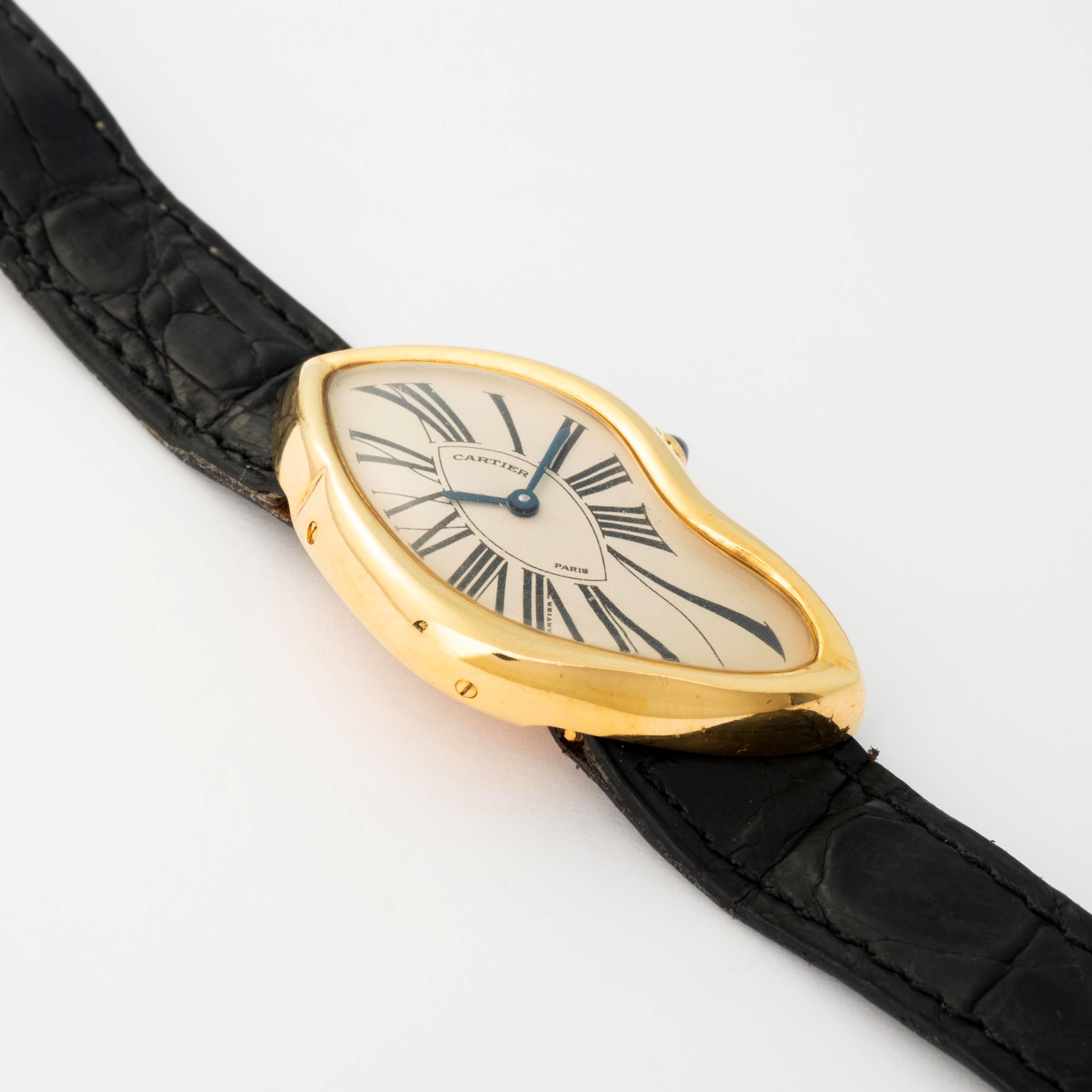 Cartier - Crash Paris in oro giallo 18k, quadrante Argentè con numeri Romani, 1991
